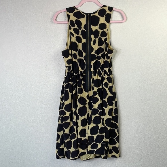 Marty M giraffe print 100% silk sleeveless Aline midi dress size L - Picture 2 of 10
